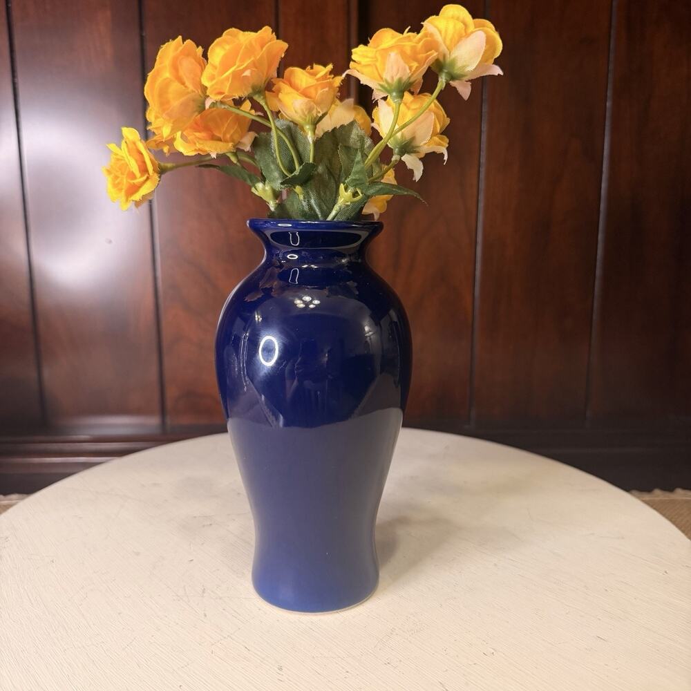Vintage Deep Cobalt Blue Bud Vase 6”